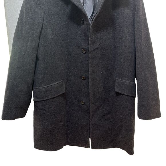 Men's Banana Republic Wool Cashmere Blend Overcoat Black Size XL - Picture 3 of 6
